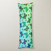 Groen Stropdas-kleurstof Butterfly Print Body Pill Lichaamskussen (Achterkant (Verticaal))