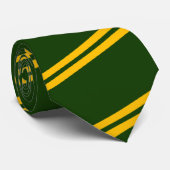 Groen Stropdas met meer gouden strepen (Opgerold)