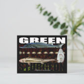 Groen Sturgeon-Collage-Briefkaart Briefkaart (Staand voorkant)