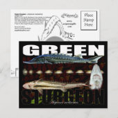 Groen Sturgeon-Collage-Briefkaart Briefkaart (Voorkant / Achterkant)