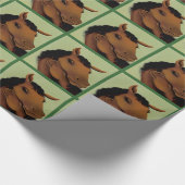 Groen stutpapier voor Pony Cadeaupapier (Hoek)