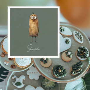 groen sublimatie-Baby shower voor bosdieren Servet