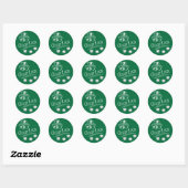 Groen Succes Bunco Dice Ronde Sticker (Vel)