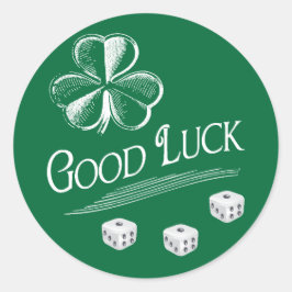 Groen Succes Bunco Dice Ronde Sticker