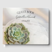 Groen succes op witte bruiloft gastenboek (Voorkant)