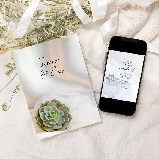 Groen succes op witte bruiloft save the date