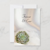 Groen succes op witte bruiloft save the date (Voorkant)