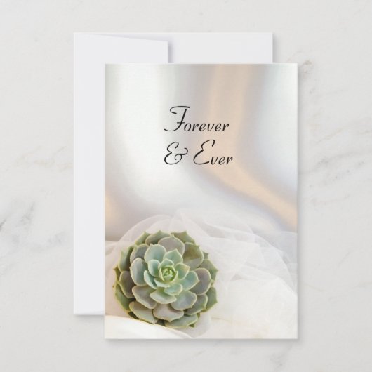 Groen succes op witte bruiloft save the date (Voorkant)