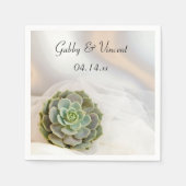 Groen succes op witte bruiloft servet (Voorkant)