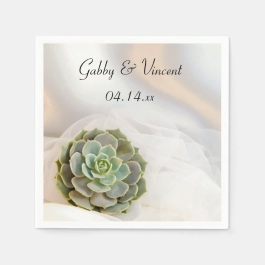 Groen succes op witte bruiloft servet (Voorkant)