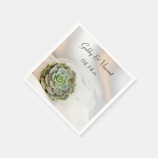 Groen succes op witte bruiloft servet (Hoek)