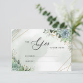 Groen succulair goud Zeg ja tegen de jurk Kaart (Staand voorkant)