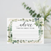 Groen Succulent Bloemenadvies Voor de bruid Informatiekaartje (Staand voorkant)