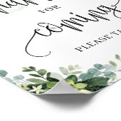 Groen succulent boho bedankt voor het komen bord poster (Hoek)