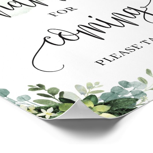 Groen succulent boho bedankt voor het komen bord poster (Hoek)