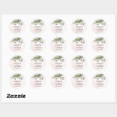 Groen Succulent Bruiloft Classic Ronde Sticker (Vel)