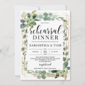 Groen succulent floraal goud lijst repetitie kaart (Voorkant)