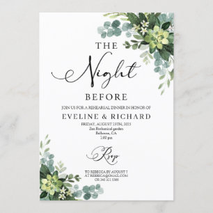 Groen succulent floral boho repetitie diner kaart