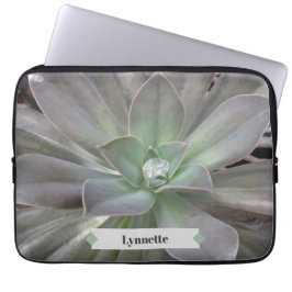 Groen Succulent Gepersonaliseerd Laptop Sleeve