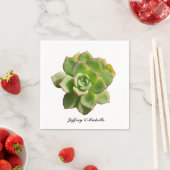 Groen Succulent Gepersonaliseerd Servet (Insitu)