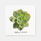 Groen Succulent Gepersonaliseerd Servet (Voorkant)