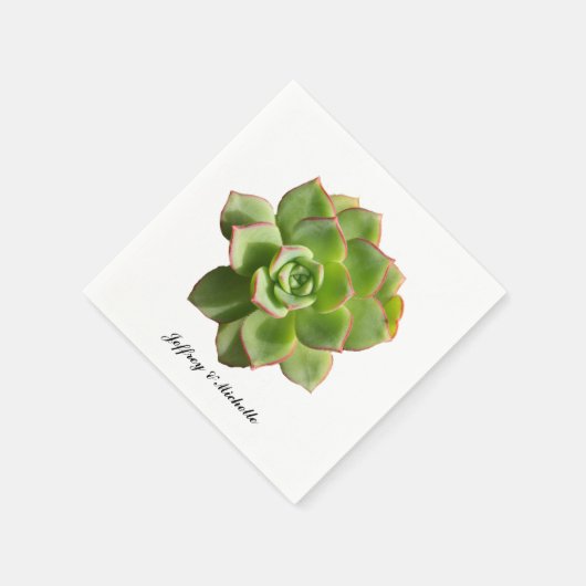 Groen Succulent Gepersonaliseerd Servet (Hoek)