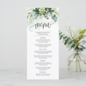 Groen succulent groen gebladerte bruiloft menu (Staand voorkant)