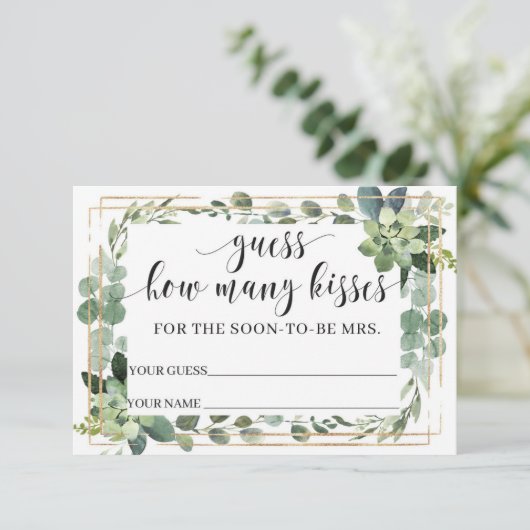 Groen Succulent Hoeveel kussen in de pot Informatiekaartje (Staand voorkant)