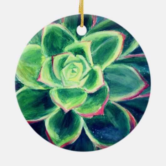 Groen Succulent Kunst Schilderen Ornament (Achterkant)