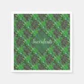 Groen Succulent Lattice Pattern Paper Napkins Servet (Voorkant)