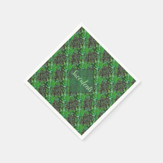 Groen Succulent Lattice Pattern Paper Napkins Servet (Hoek)
