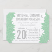 Groen Succulent ModernTypography Wedding Kaart (Voorkant)