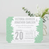 Groen Succulent ModernTypography Wedding Kaart (Staand voorkant)