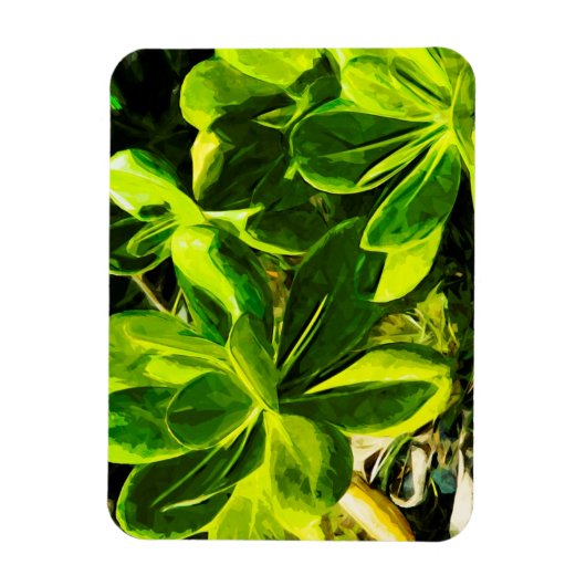 Groen Succulent Ocean Beach Plant Abstract Magneet (Verticaal)