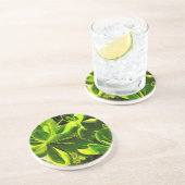 Groen Succulent Ocean Beach Plant Abstract Zandsteen Onderzetter (Zijkant)