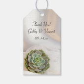 Groen Succulent op Labels met een witte bruiloft Cadeaulabel (Voorkant)