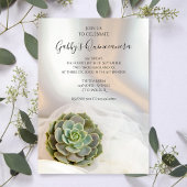 Groen Succulent op White Quinceanera Party Kaart