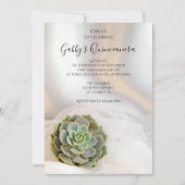Groen Succulent op White Quinceanera Party Kaart (Voorkant)