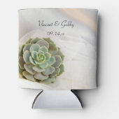 Groen Succulent op White Wedding Favor Blikjeskoeler (Voorkant)