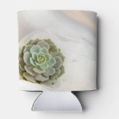 Groen Succulent op White Wedding Favor Blikjeskoeler (Achterkant)