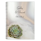 Groen Succulent op White Wedding Guest Book Notitieboek (Voorkant)