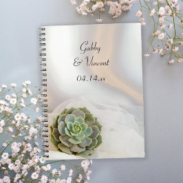 Groen Succulent op White Wedding Guest Book Notitieboek
