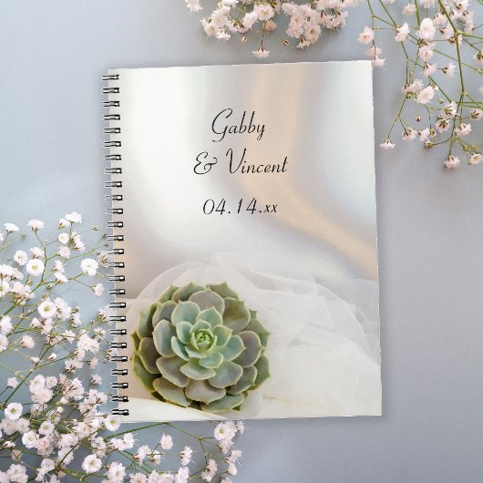 Groen Succulent op White Wedding Guest Book Notitieboek