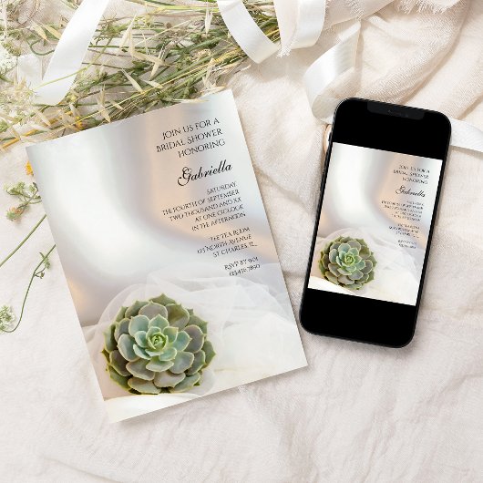 Groen Succulent op wit Vrijgezellenfeest Kaart