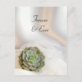 Groen Succulent op Wit Wedding sparen de Datum Aankondigingskaart (Voorkant)
