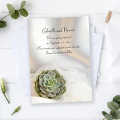 Groen Succulent op Wit Wedding sparen de Datum Kaart