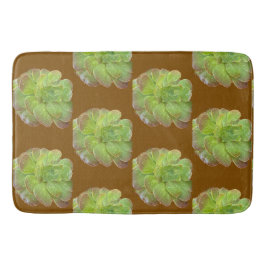Groen Succulent Patroon Aardse Bruine Badmat