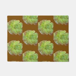 Groen Succulent Patroon Aardse Bruine Deurmat