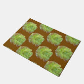 Groen Succulent Patroon Aardse Bruine Deurmat (Schuin)
