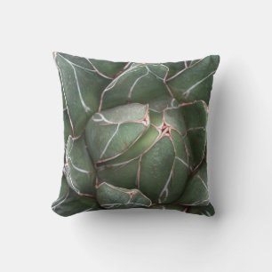 Groen Succulent Plant Throw Cushion 41 cm x 41 cm Kussen